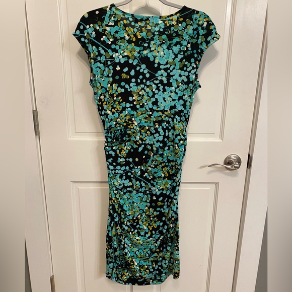 Apt 9 Black Floral Ruched Dress | Size Medium - Picture 4 of 8